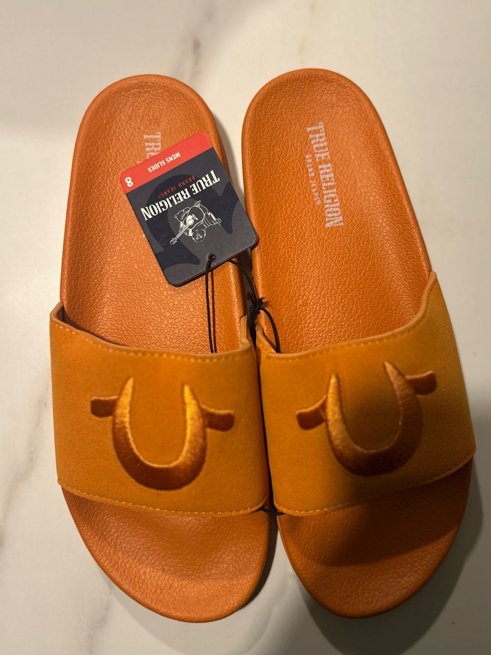 True Religion Men’s Orange Slide Sandals